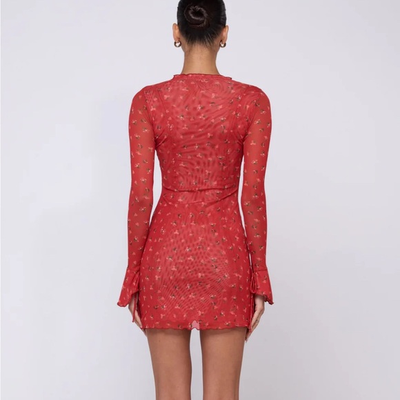 RESA Black Dress with Red Floral Design - Picture 11 of 13